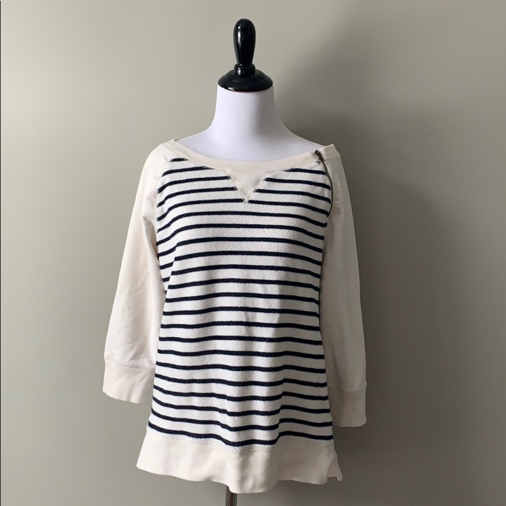 Ralph Lauren Ivory & Navy boatneck sweatshirt Top